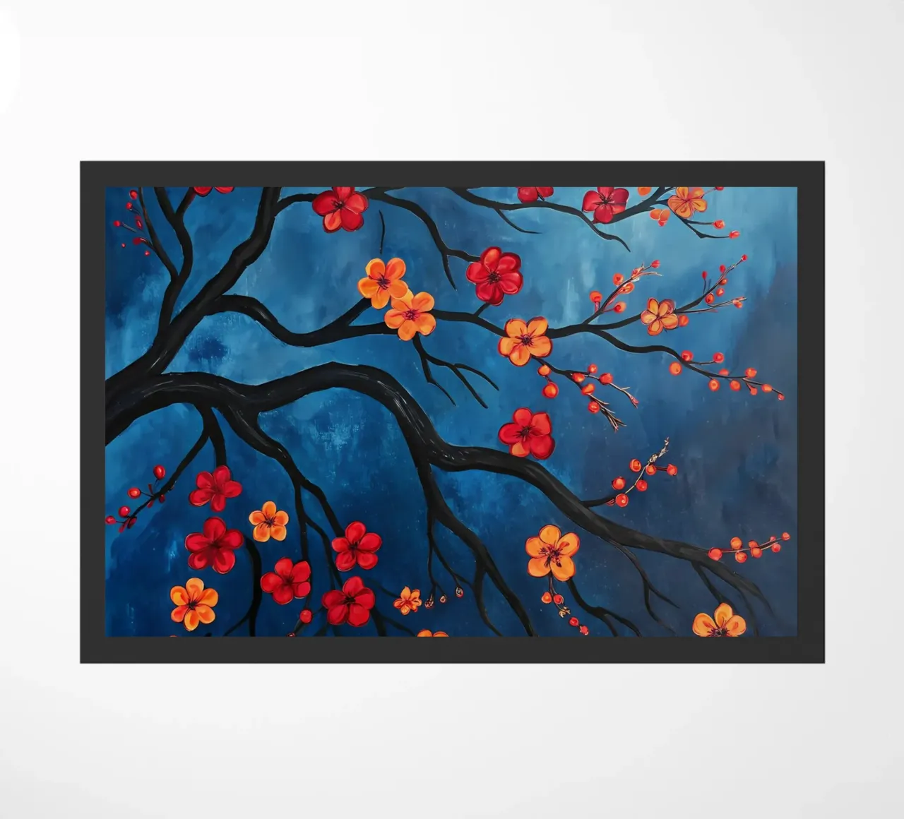 Rami in fiore nella notte zerbino da Artistic-shop