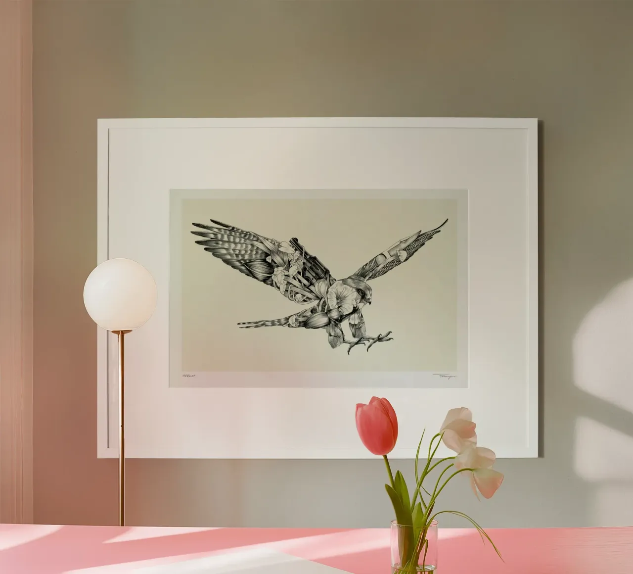 Merlin poster con telaio in alluminio da Faunesque