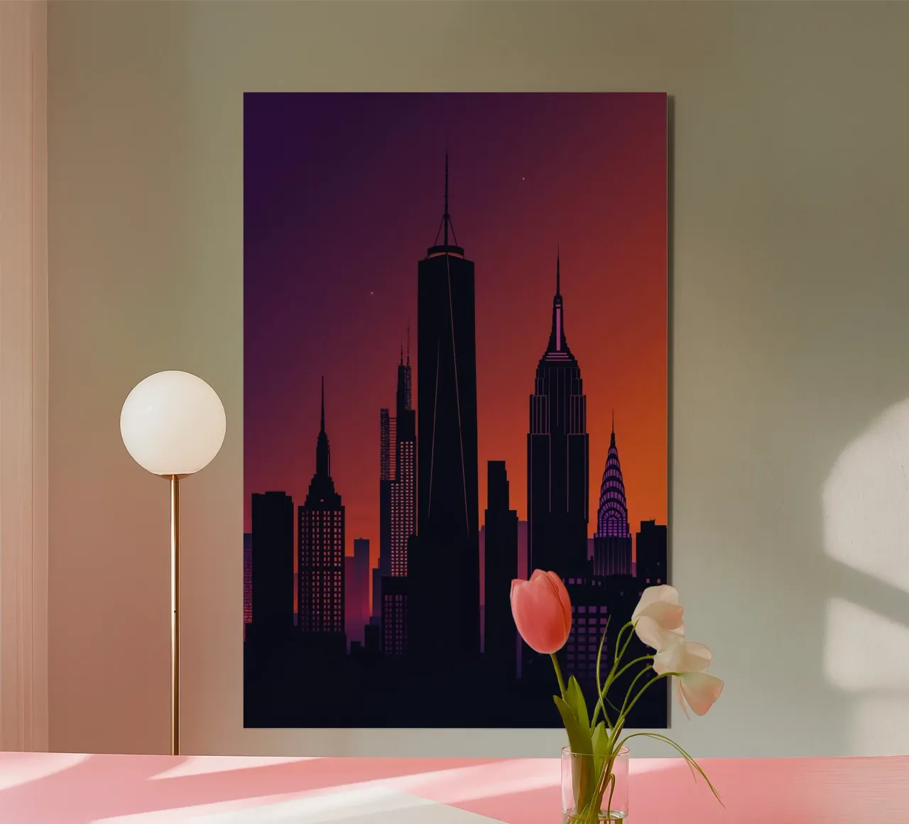 Twilight Shadows of New York Skyline alluminio dibond da AlbertKlee