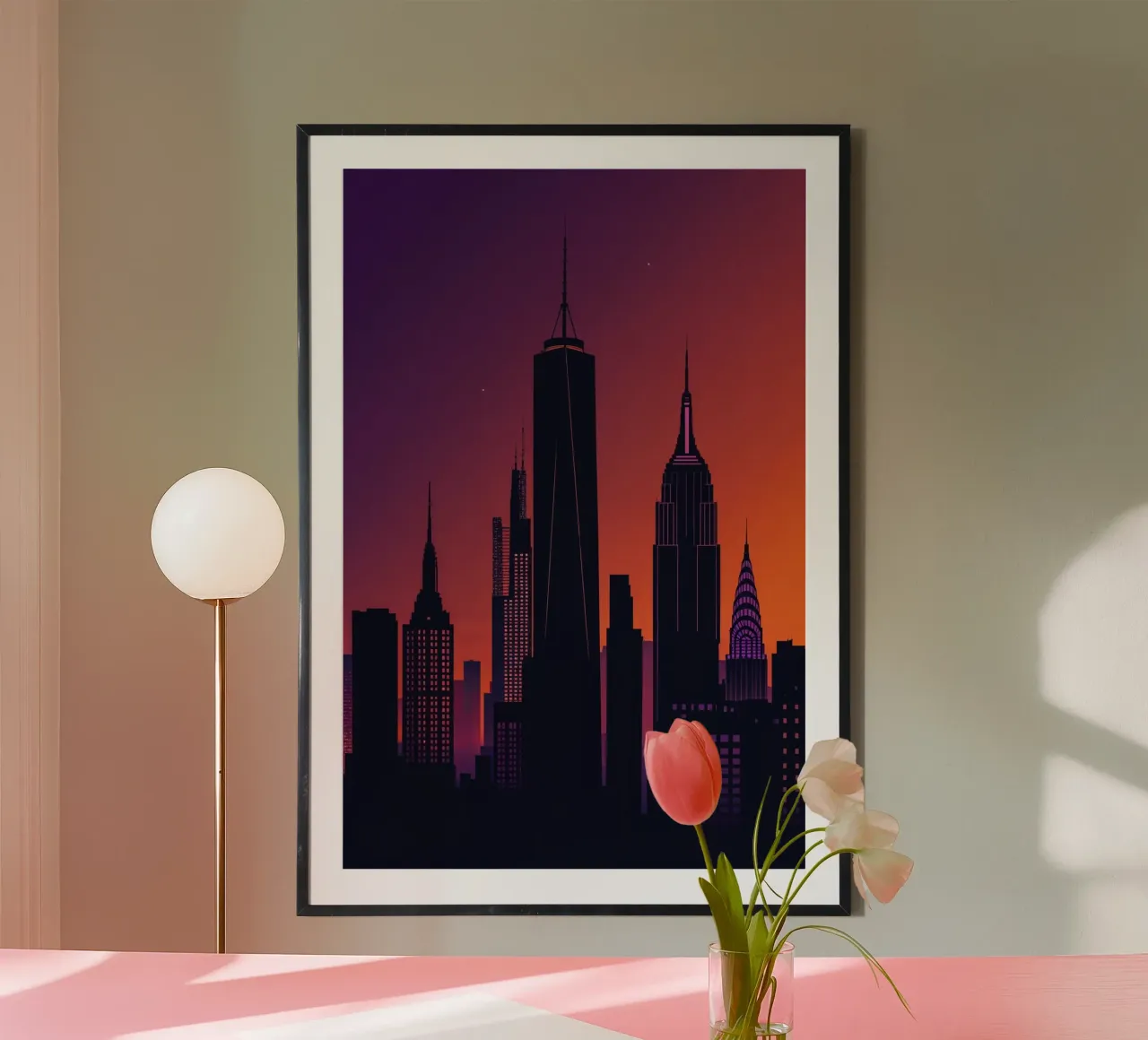Twilight Shadows of New York Skyline carta hahnemühle da AlbertKlee
