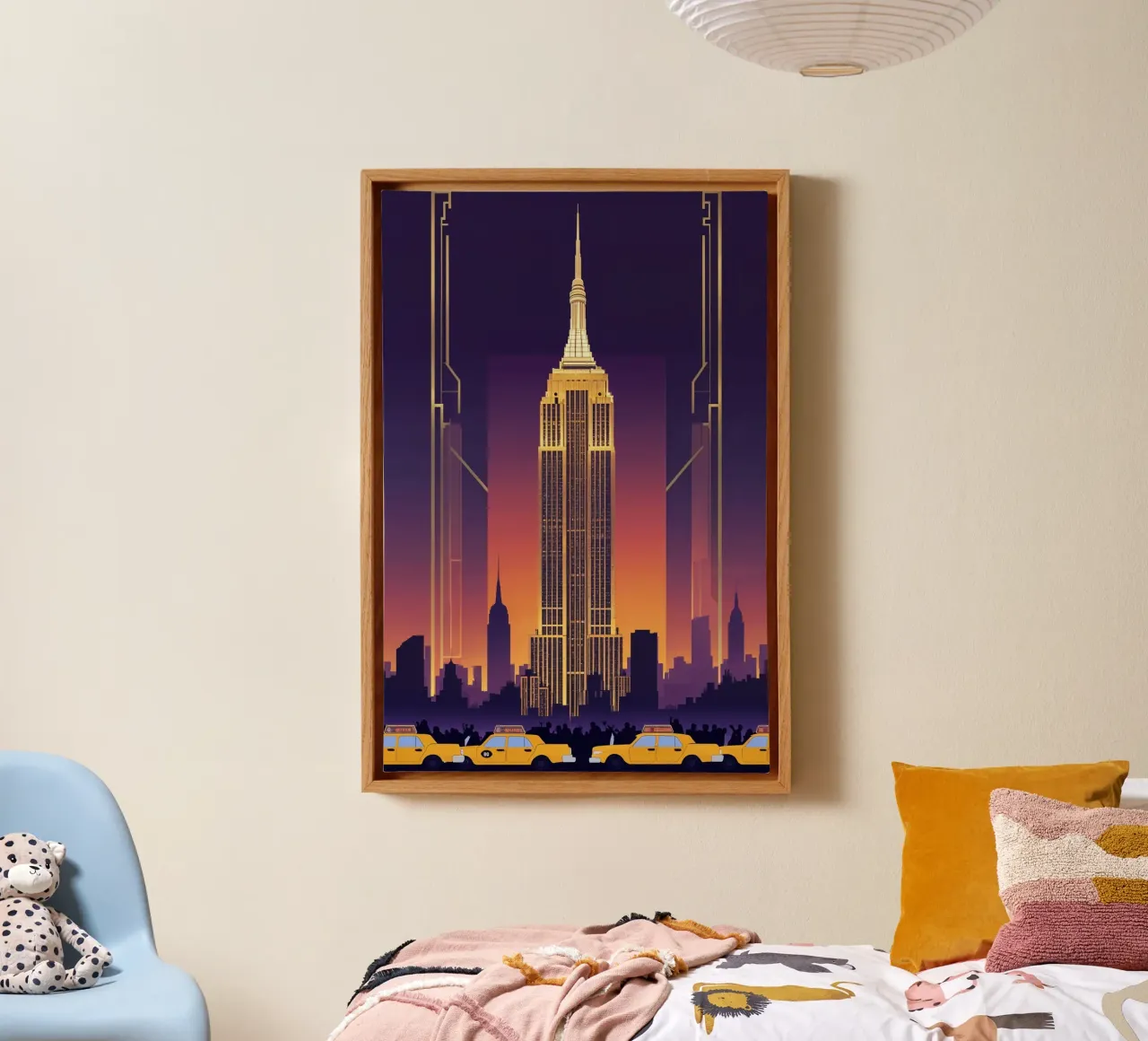 Golden Majesty of the Empire State Building tela con Cornice a cassetta da AlbertKlee
