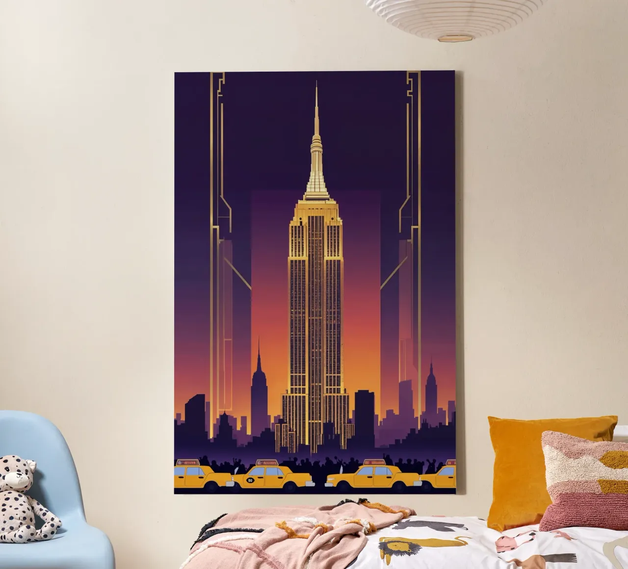 Golden Majesty of the Empire State Building tela con Cornice a cassetta da AlbertKlee