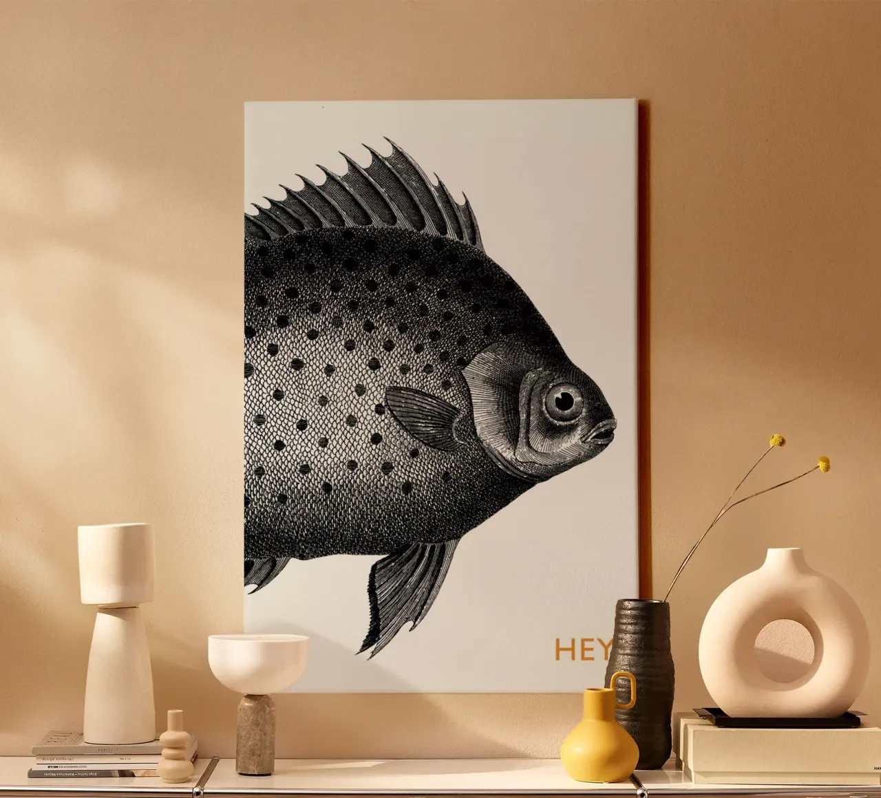 Hey Fish tela con Cornice a cassetta da The Gently Unfurling Sneak