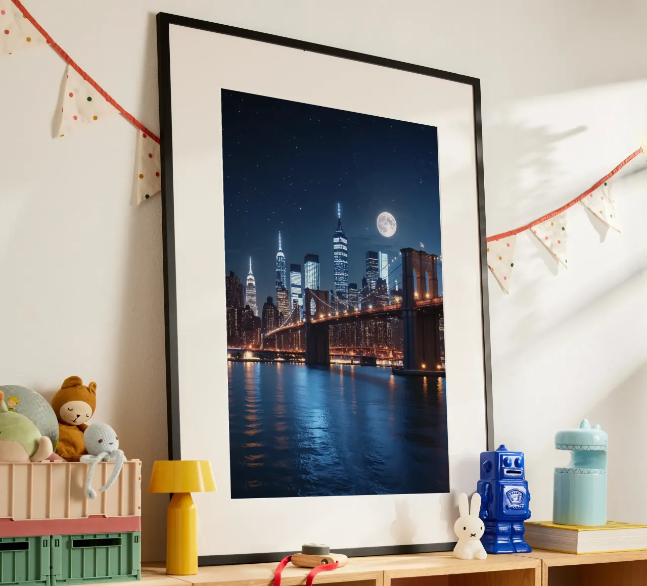 Brooklyn Bridge Under a Starry NYC Night carta hahnemühle da AlbertKlee