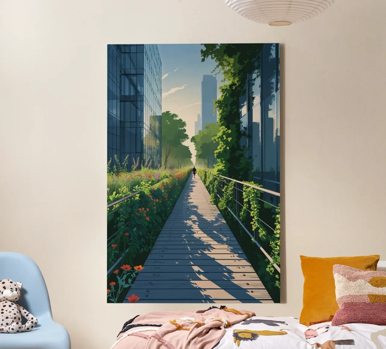 High Line Perspective: A Path Through Nature canvas van AlbertKlee