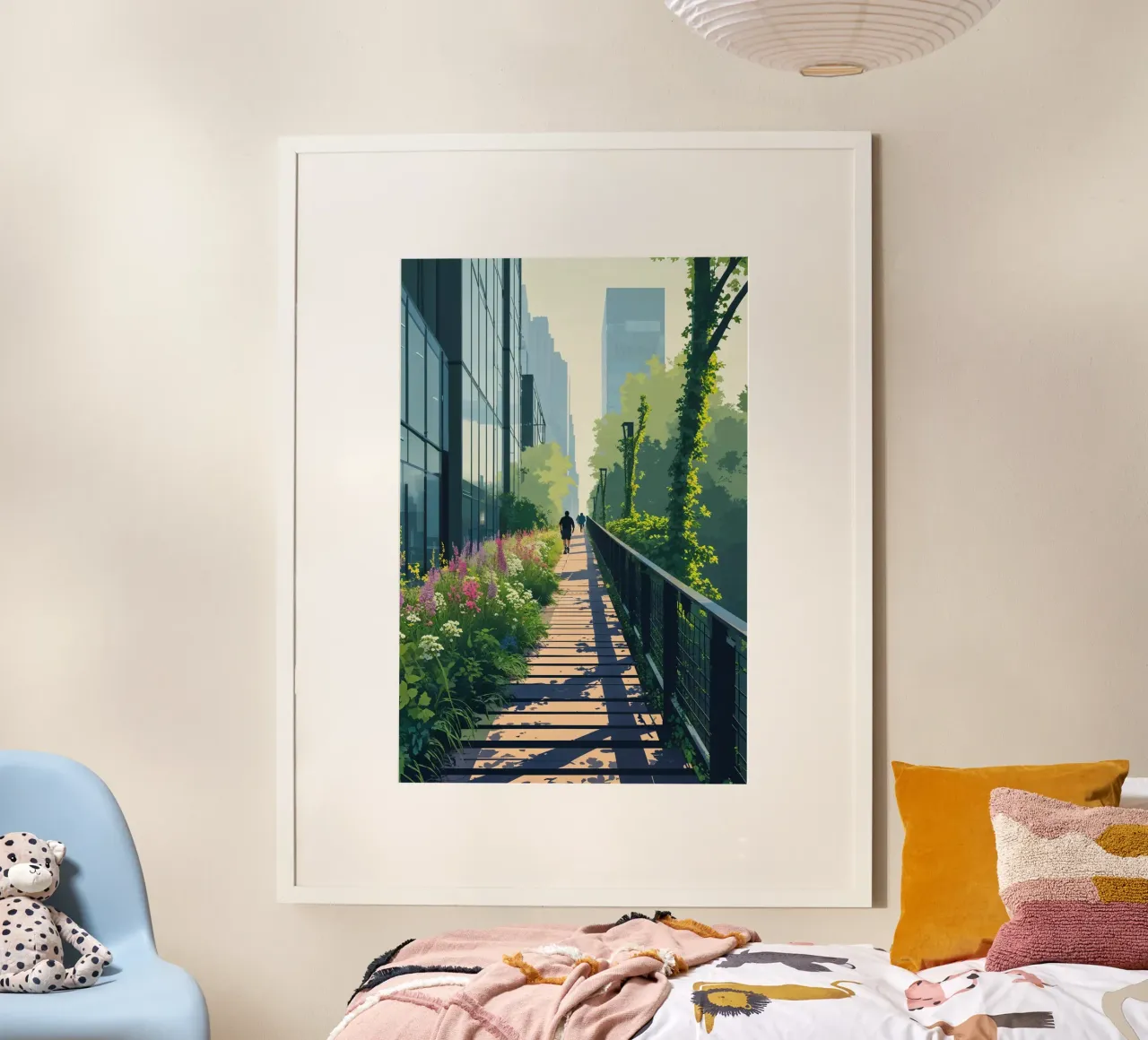 The High Line: A Garden Above the City poster con telaio in alluminio da AlbertKlee