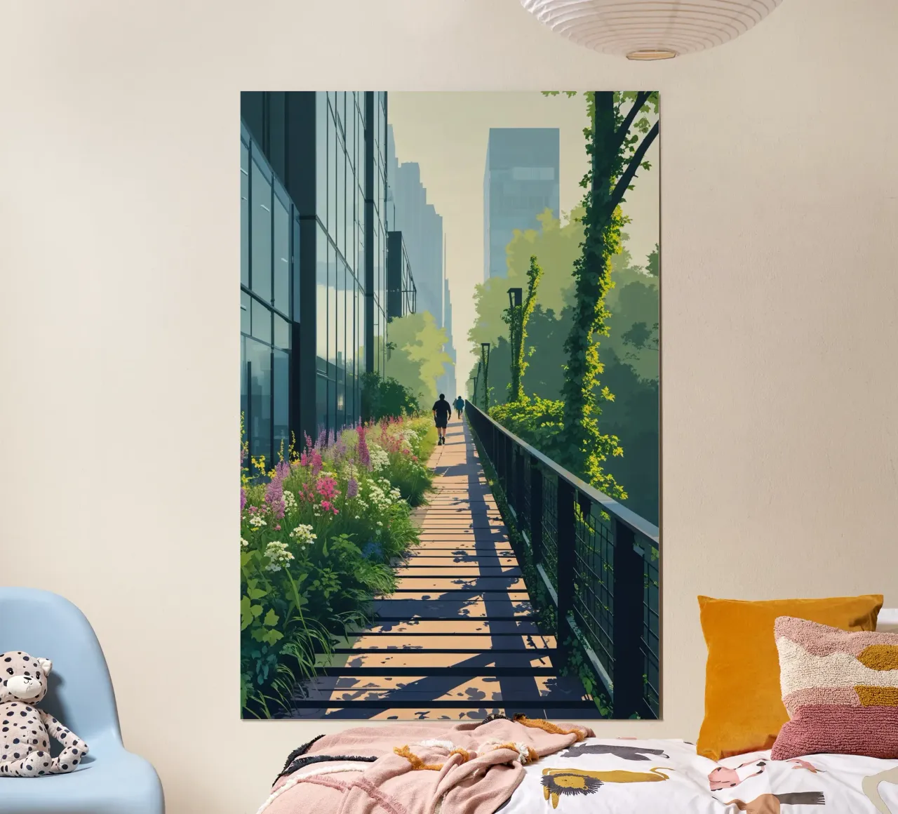 The High Line: A Garden Above the City poster con telaio in alluminio da AlbertKlee