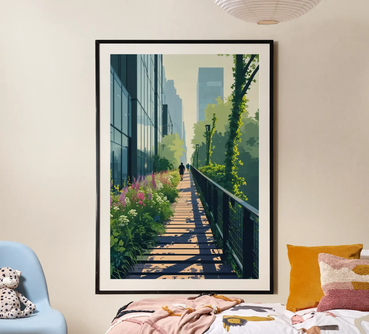 The High Line: A Garden Above the City poster con telaio in alluminio da AlbertKlee