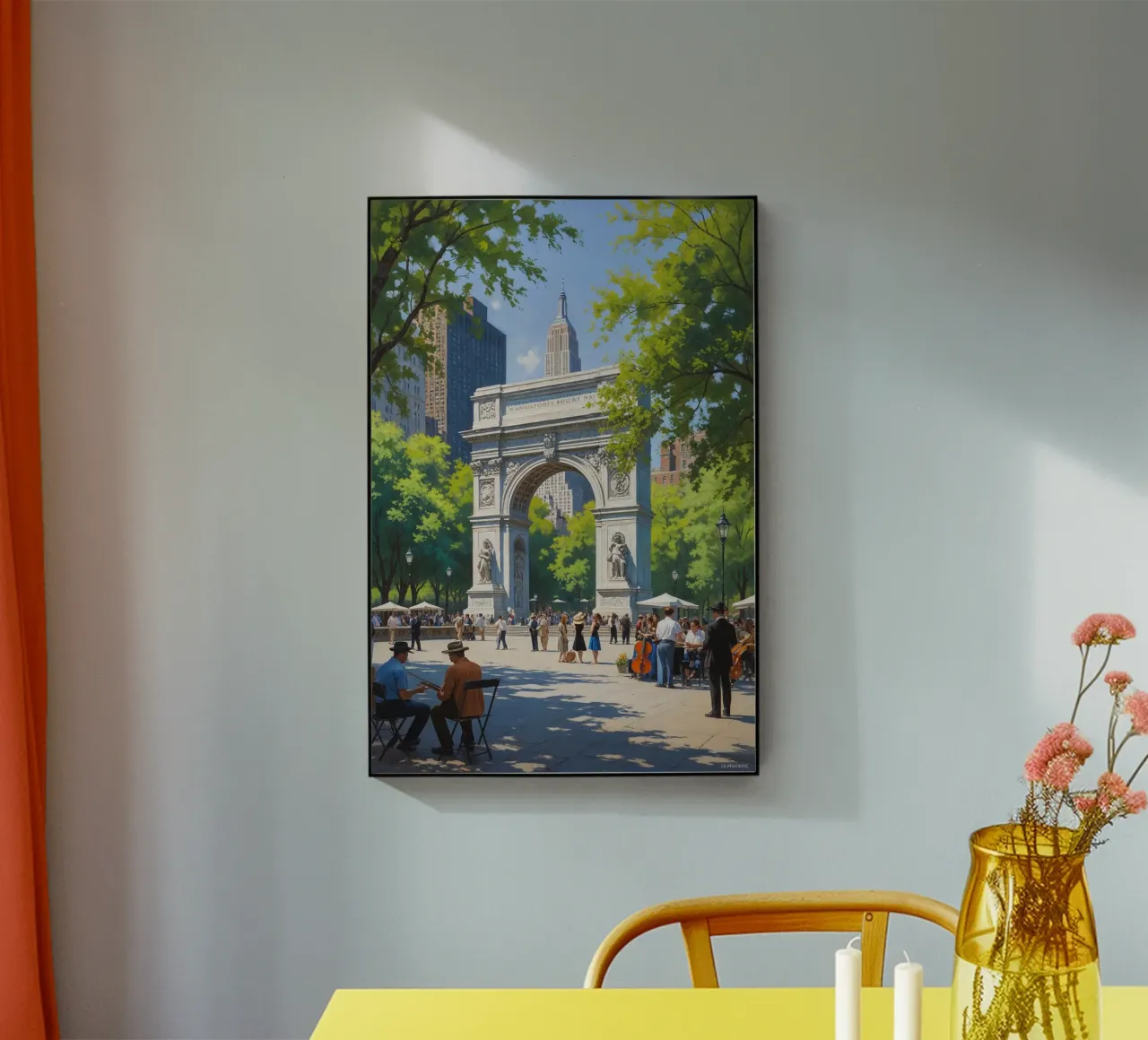 Washington Square Park Arch and Empire State View plexiglass da AlbertKlee