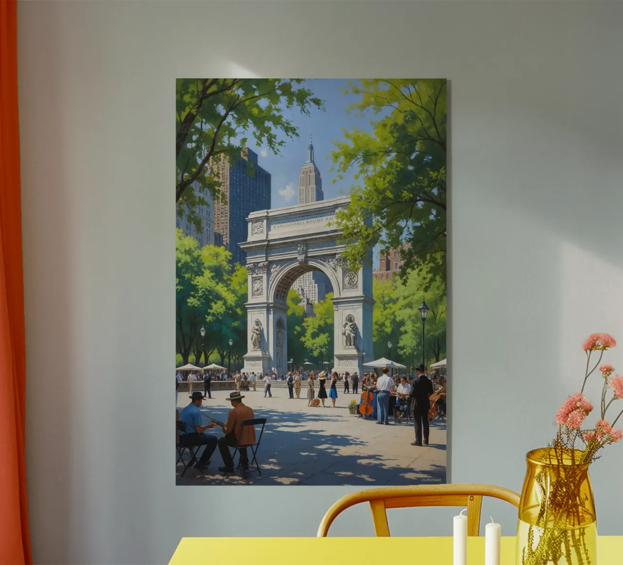 Washington Square Park Arch and Empire State View plexiglass da AlbertKlee