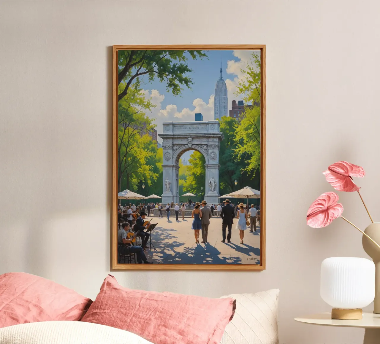A Day in Washington Square Park alluminio dibond da AlbertKlee
