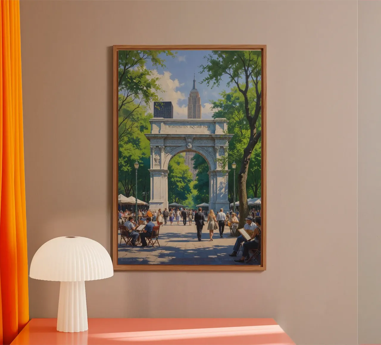 Strolling Through Washington Square Park alluminio dibond da AlbertKlee