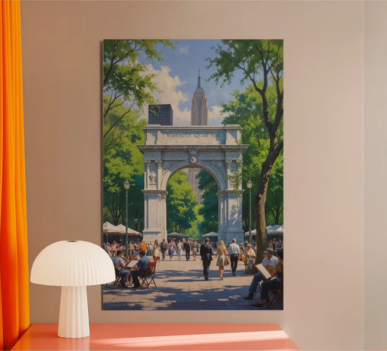 Strolling Through Washington Square Park alluminio dibond da AlbertKlee