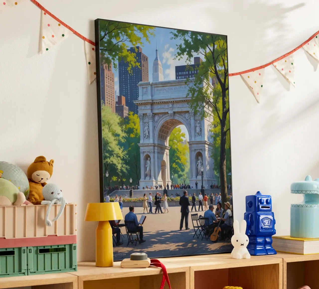 New York's Washington Square Arch in Summer alluminio dibond da AlbertKlee