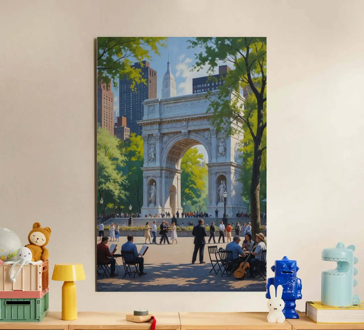 New York's Washington Square Arch in Summer alluminio dibond da AlbertKlee