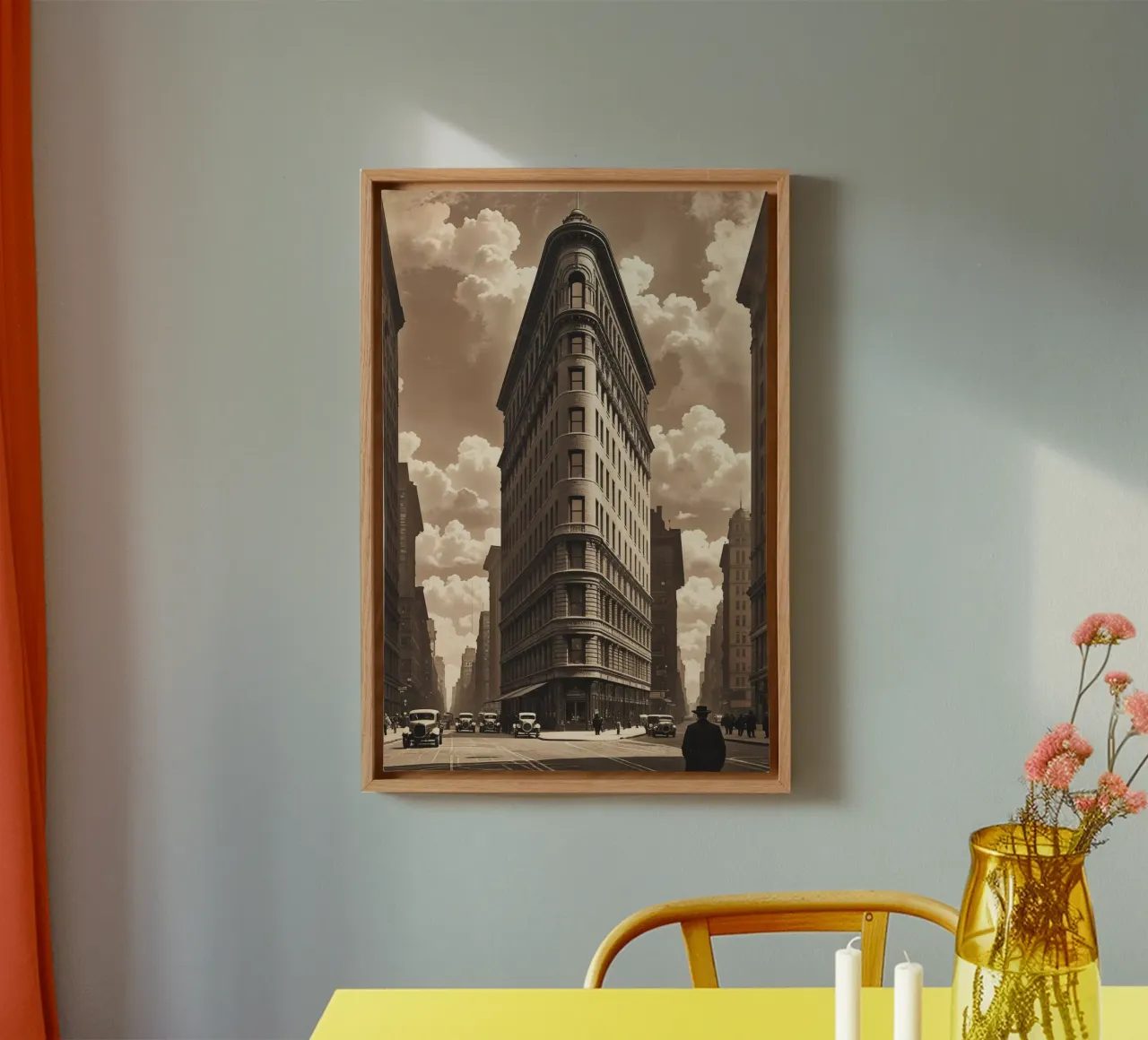 Timeless Elegance of the Flatiron Building tela con Cornice a cassetta da AlbertKlee