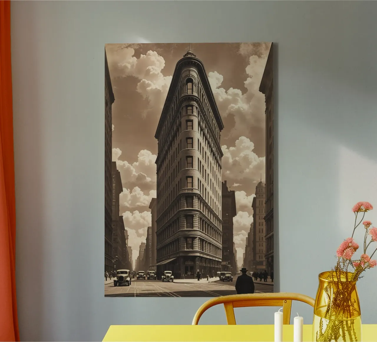 Timeless Elegance of the Flatiron Building tela con Cornice a cassetta da AlbertKlee