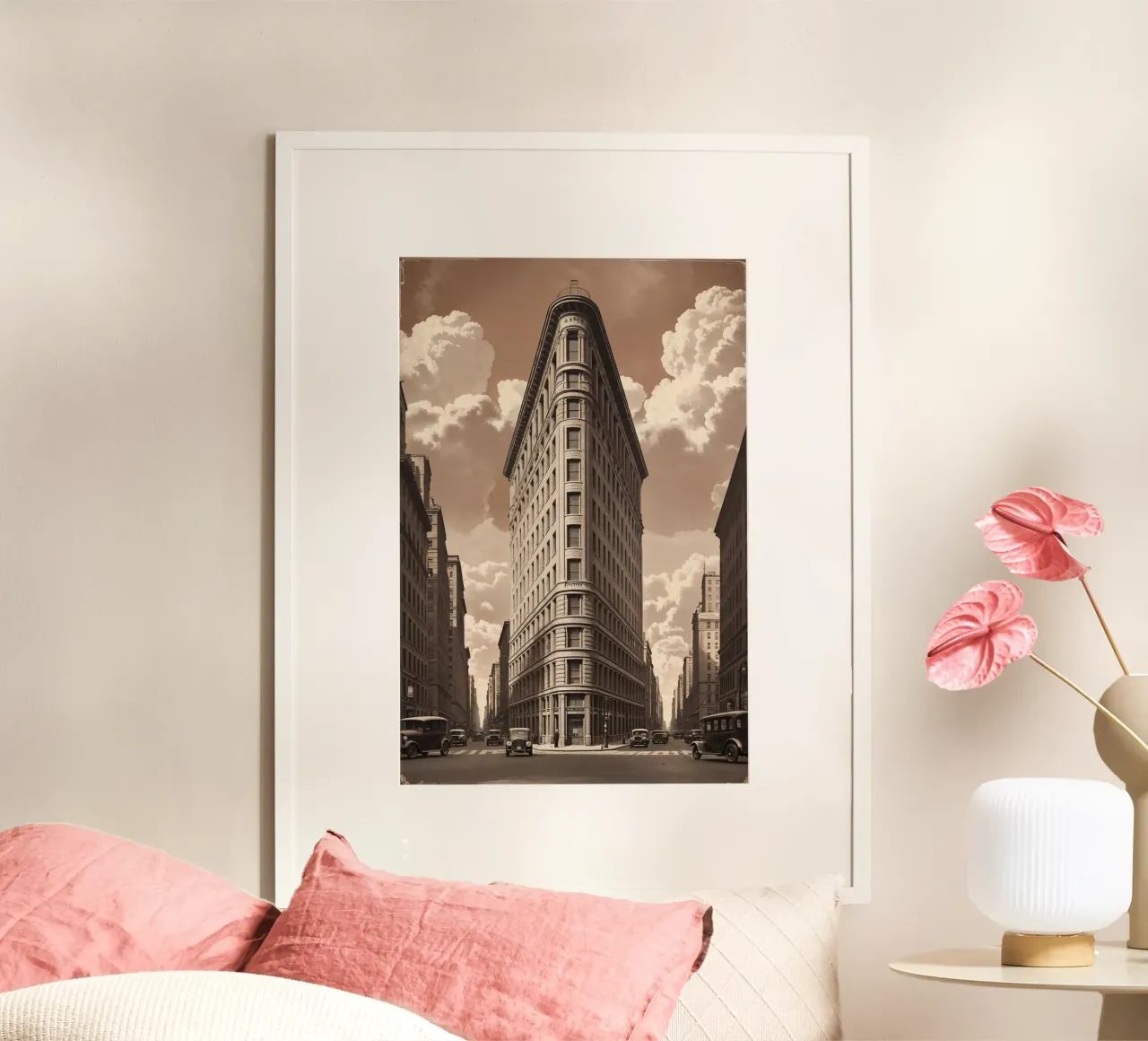 Historic Charm of the Flatiron Building poster con telaio in alluminio da AlbertKlee