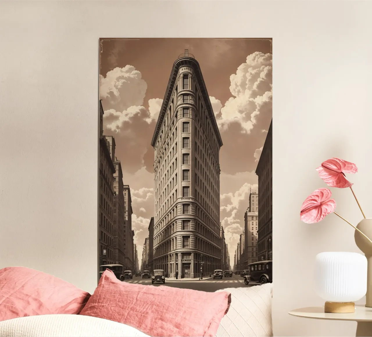 Historic Charm of the Flatiron Building poster con telaio in alluminio da AlbertKlee