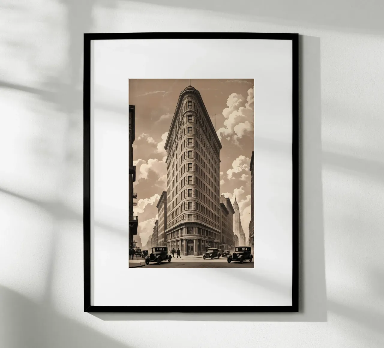Flatiron Beauty: A Tribute to Classic NYC Poster mit Kunststoffrahmen von AlbertKlee