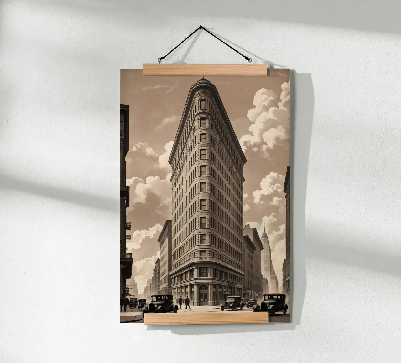 Flatiron Beauty: A Tribute to Classic NYC Poster mit Kunststoffrahmen von AlbertKlee