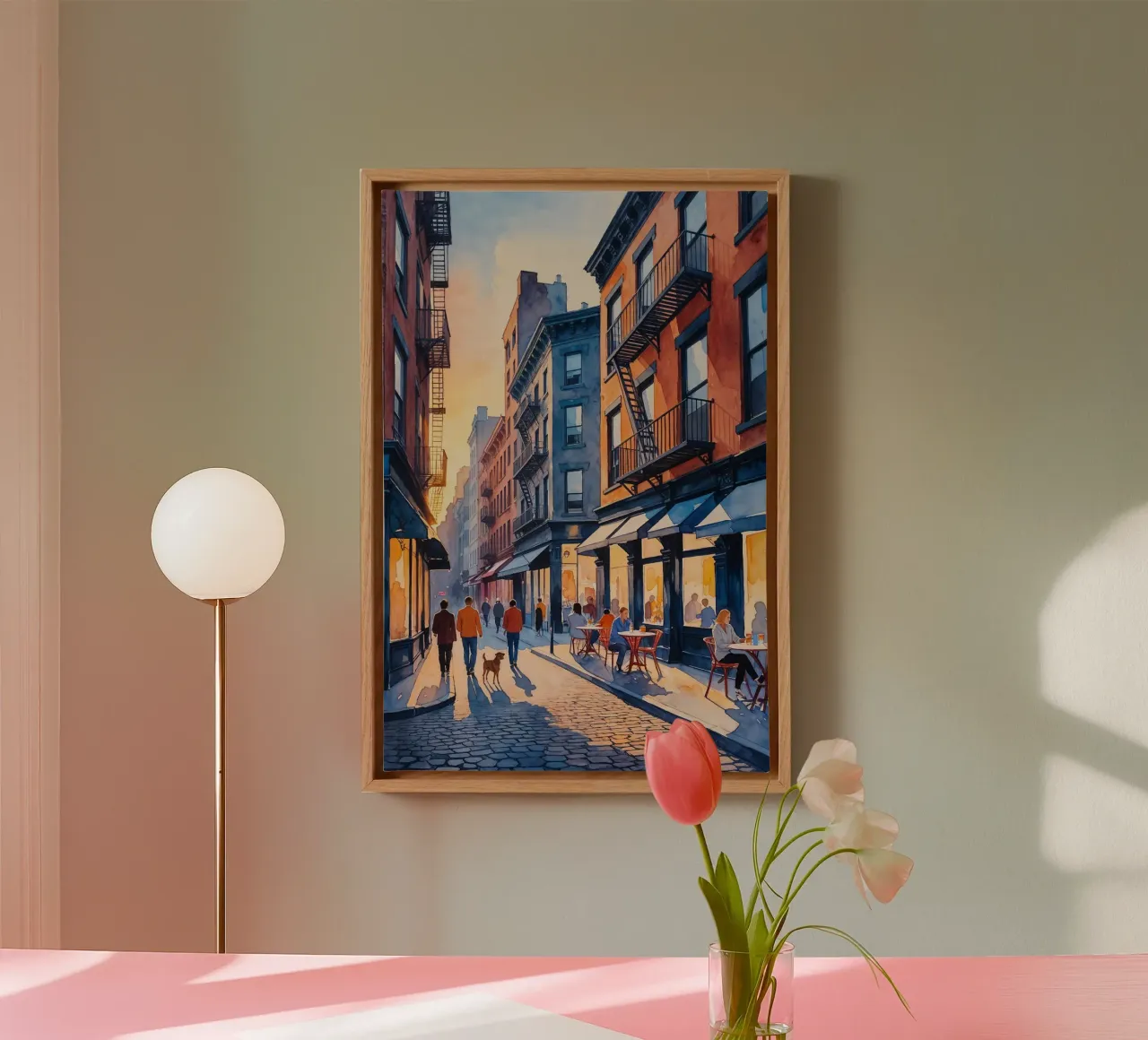 A Charming Evening in the City tela con Cornice a cassetta da AlbertKlee