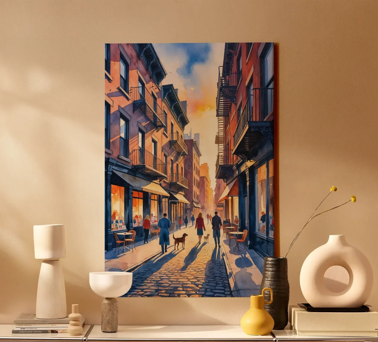 Warm Evening Stroll in the City tela con Cornice a cassetta da AlbertKlee