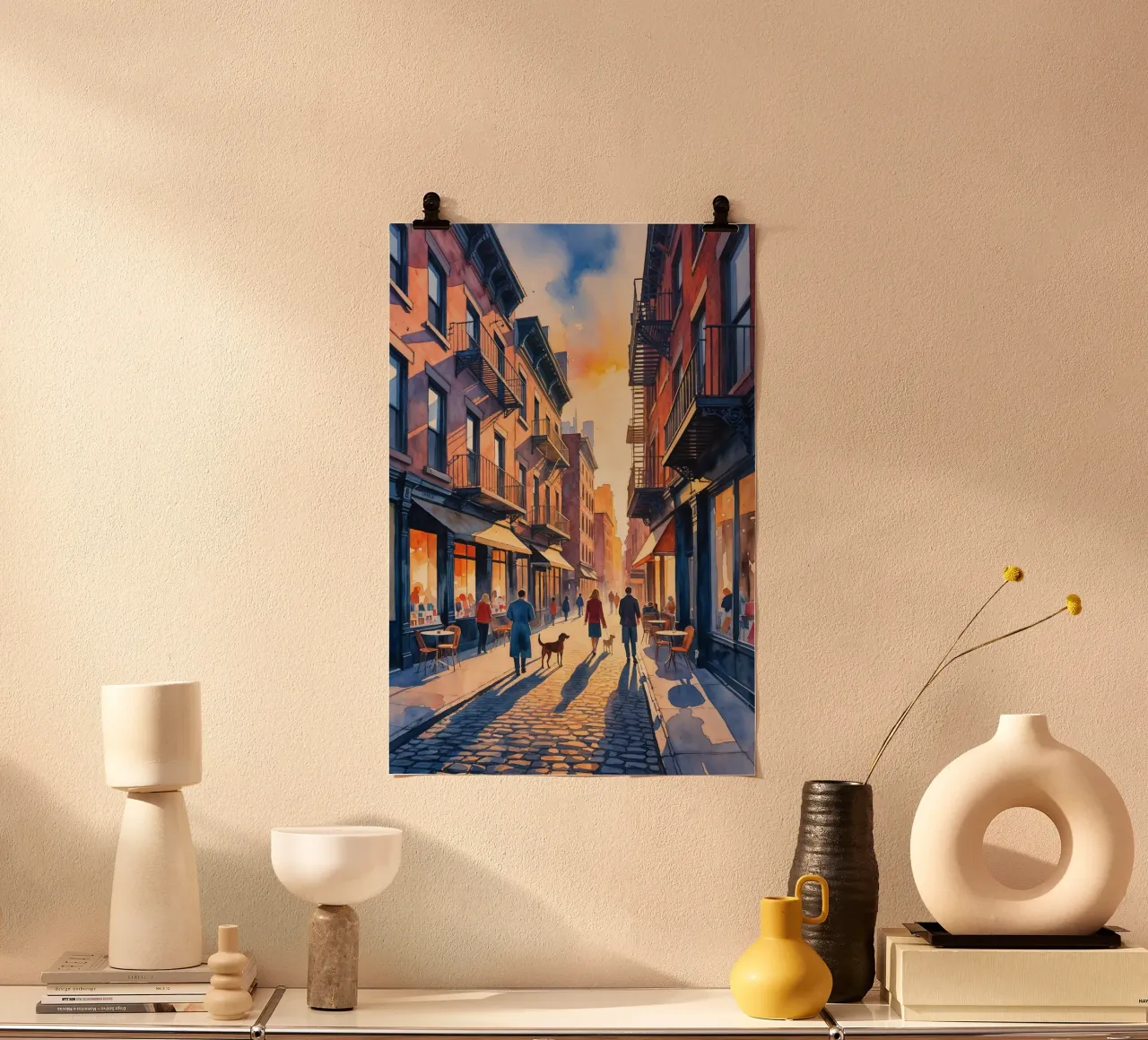 Warm Evening Stroll in the City carta hahnemühle da AlbertKlee