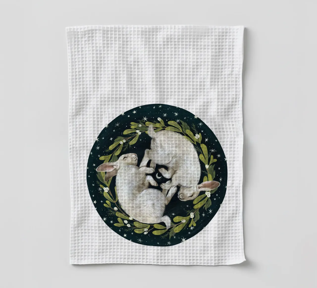 Lapins sous les étoiles torchon de Laura Graves