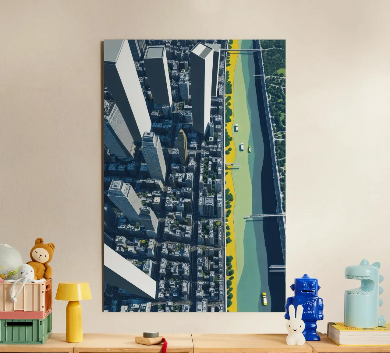 Skyline and Waterways: A City in Balance alluminio dibond da AlbertKlee