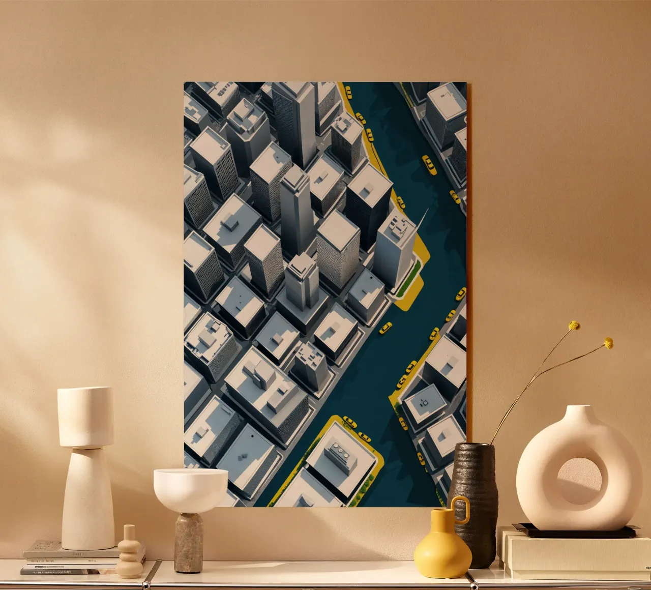 Aerial Harmony: Cityscapes and Green Intersections plexiglass da AlbertKlee