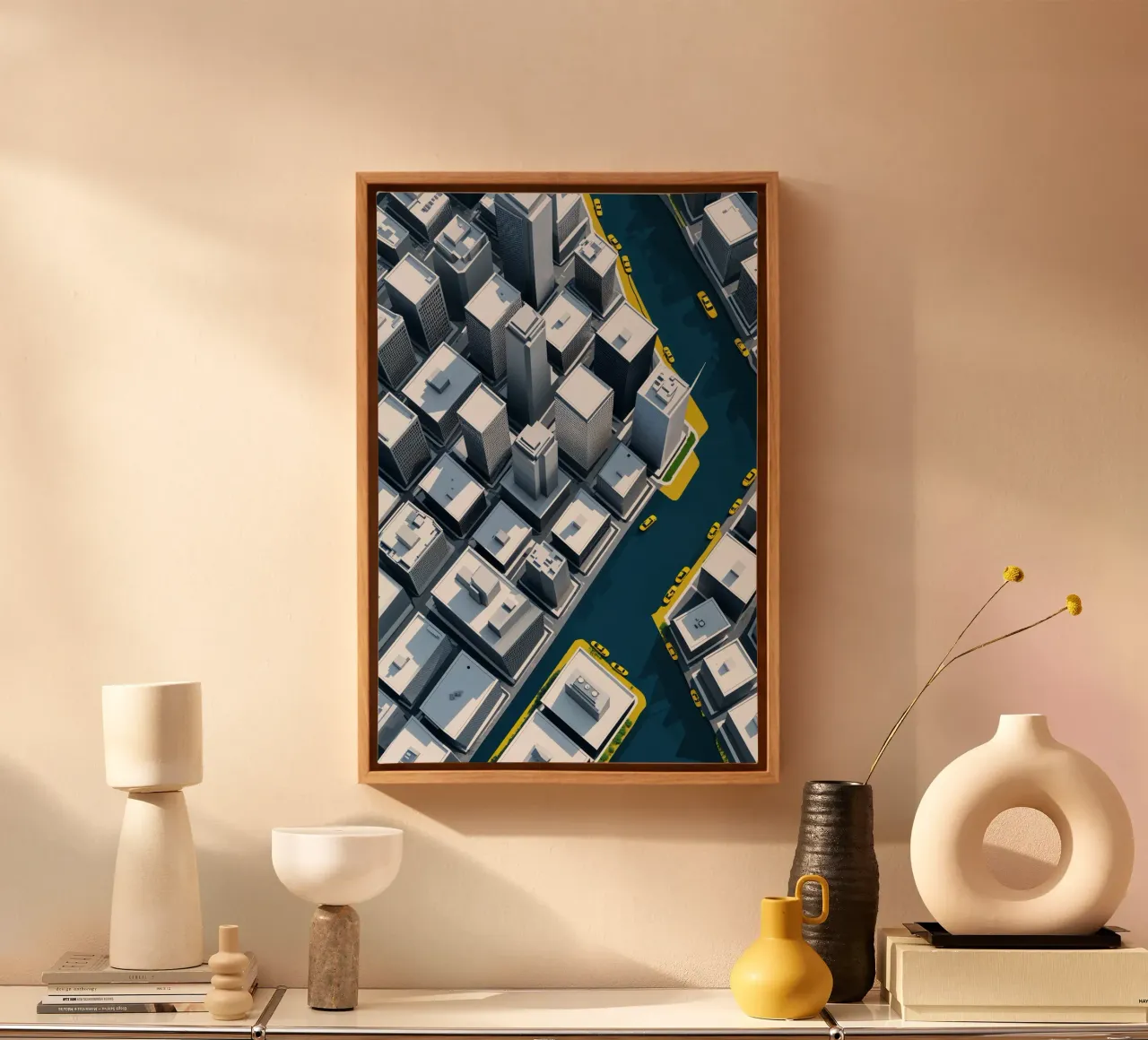 Aerial Harmony: Cityscapes and Green Intersections tela da AlbertKlee