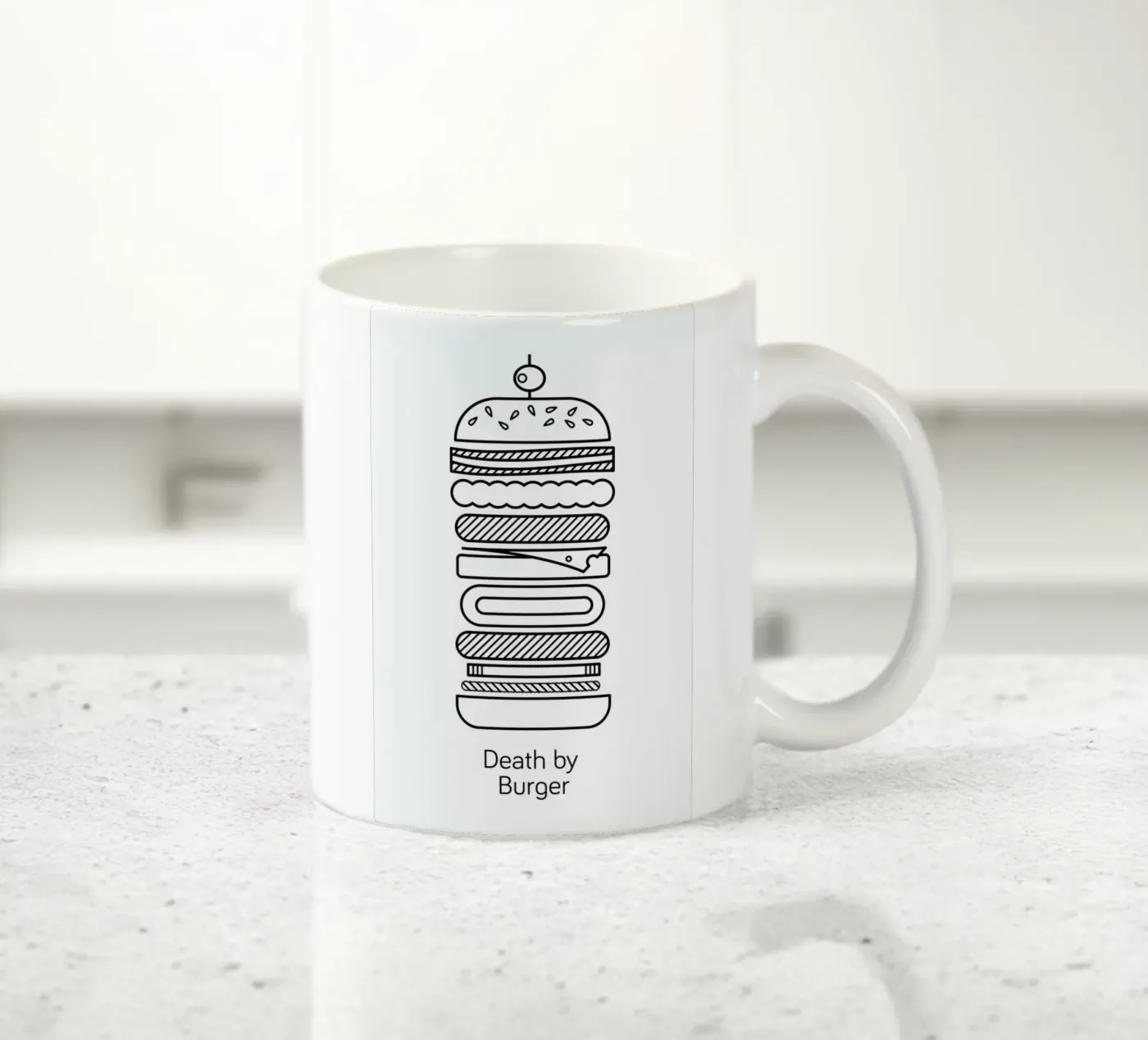 Burger ceramic mug by Chris Wharton