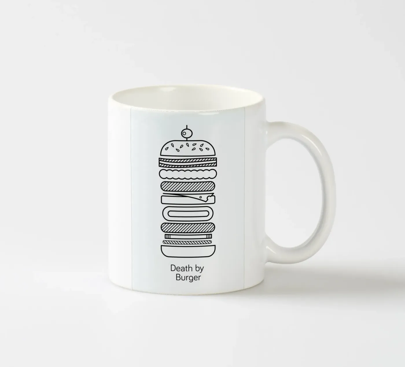 Burger ceramic mug by Chris Wharton
