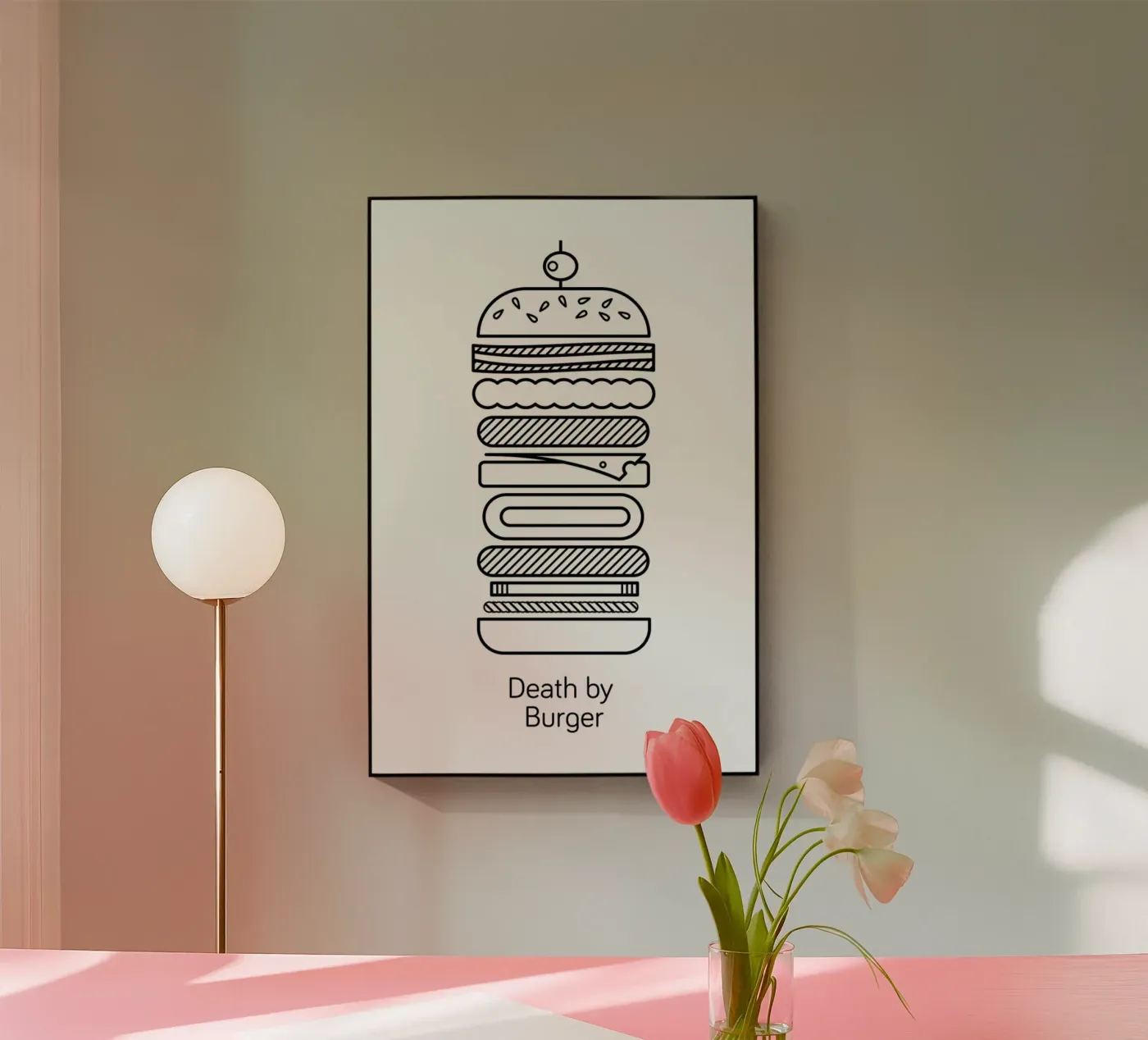 Burger acryl van Chris Wharton