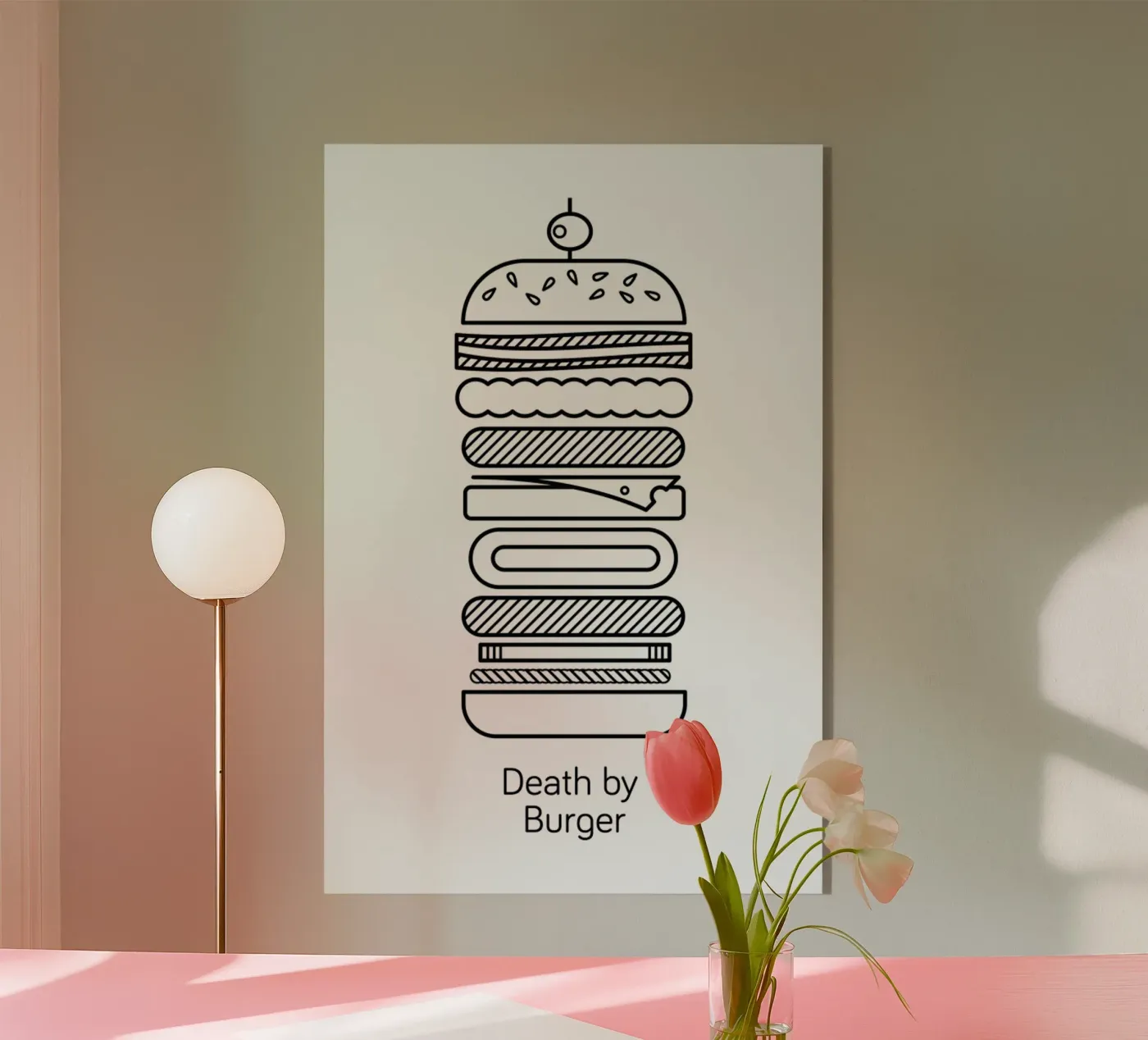Burger acryl van Chris Wharton