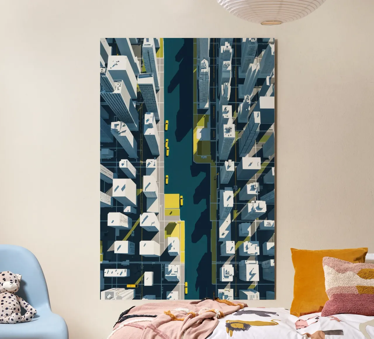 Geometric Skyline and Waterways alluminio dibond da AlbertKlee