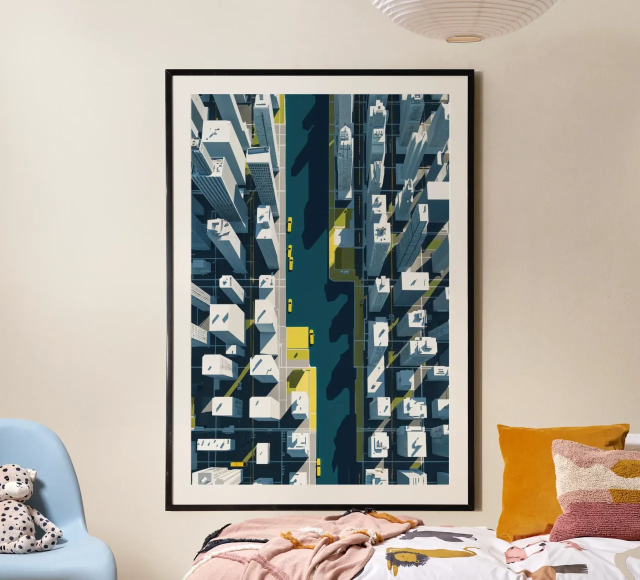 Geometric Skyline and Waterways carta hahnemühle da AlbertKlee