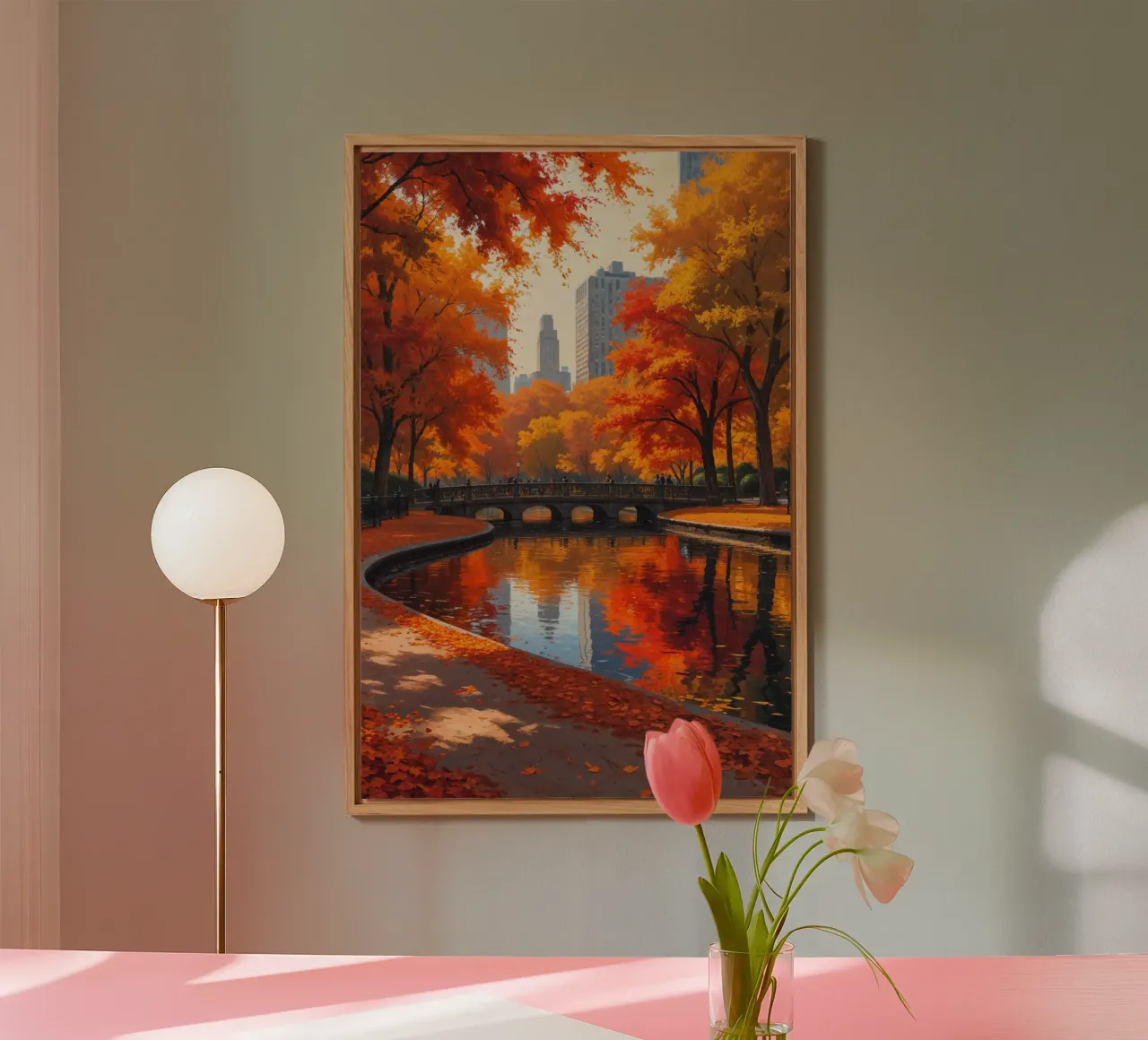 Central Park in Autumn Serenity alluminio dibond da AlbertKlee
