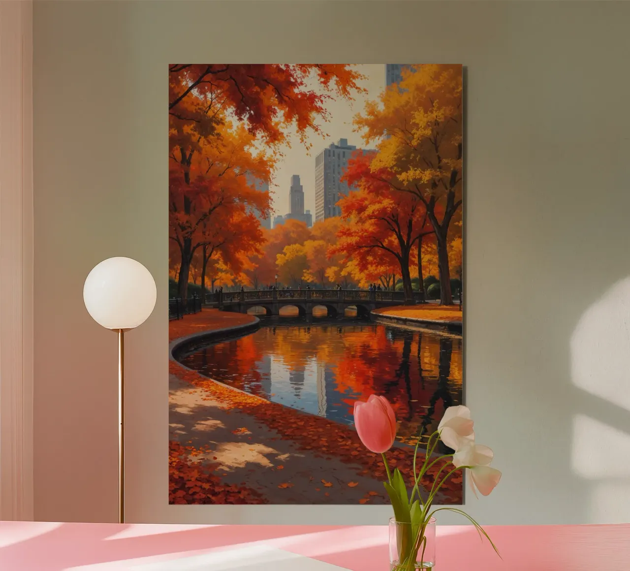 Central Park in Autumn Serenity alluminio dibond da AlbertKlee