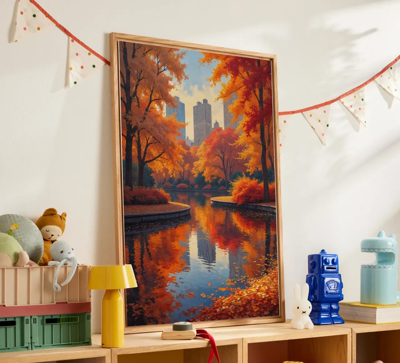 Autumn Splendor in Central Park acryl van AlbertKlee