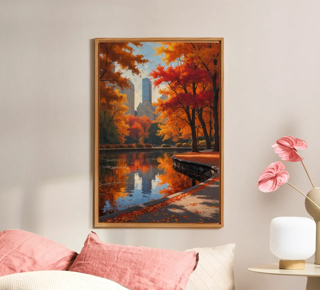 Central Park's Autumn Palette Reflection alluminio dibond da AlbertKlee