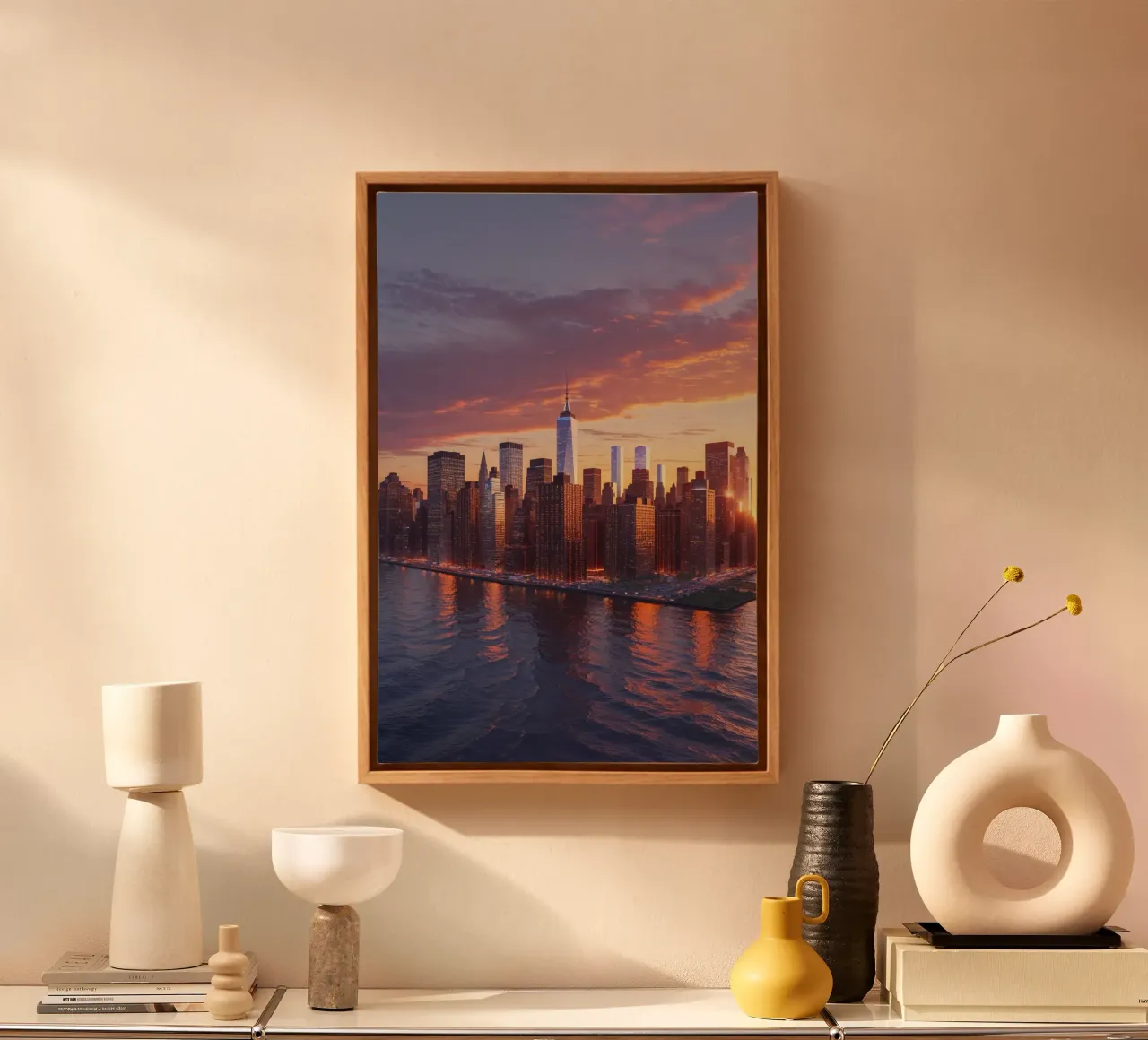 Sunset Glow Over NYC Skyline tela da AlbertKlee