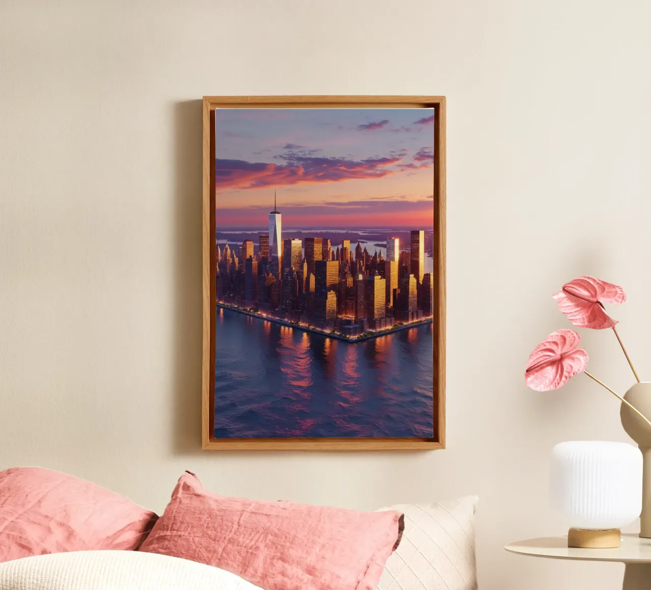 Twilight Elegance of NYC Skyline tela con Cornice a cassetta da AlbertKlee