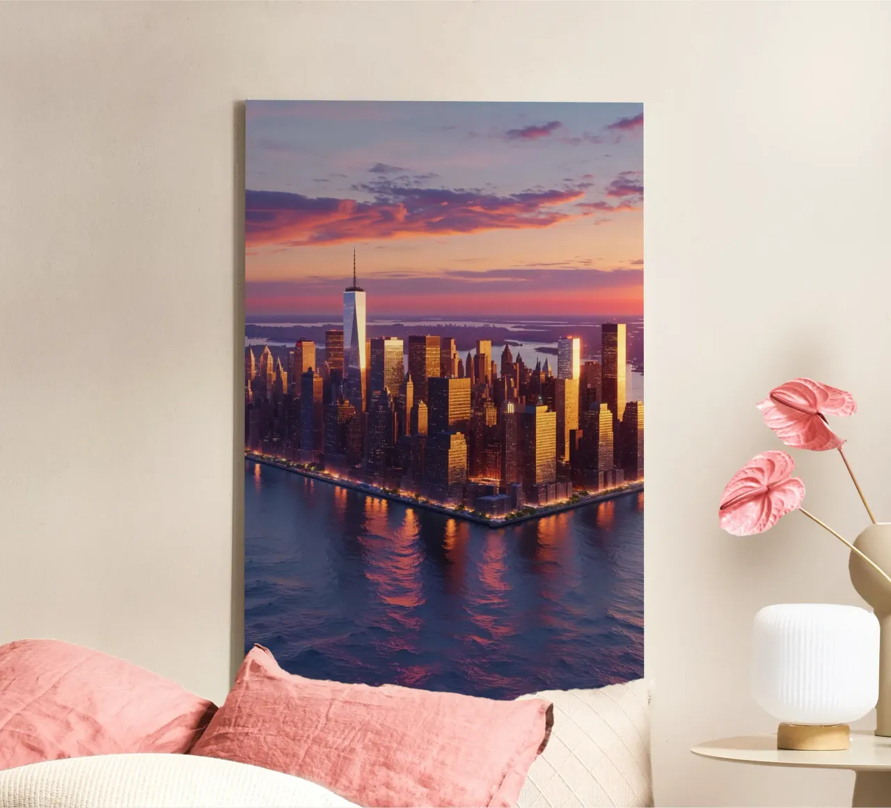 Twilight Elegance of NYC Skyline tela con Cornice a cassetta da AlbertKlee