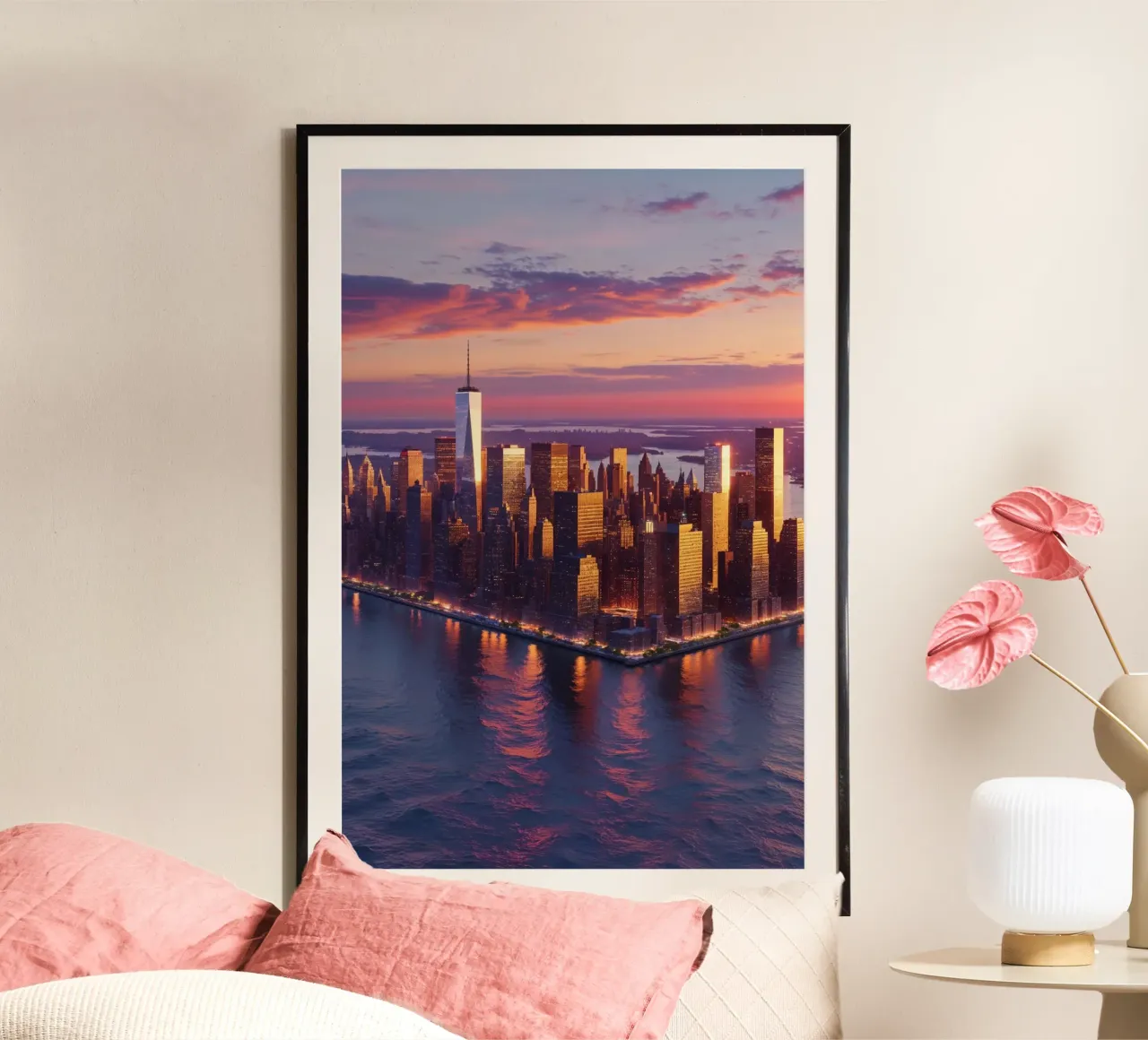 Twilight Elegance of NYC Skyline carta hahnemühle da AlbertKlee