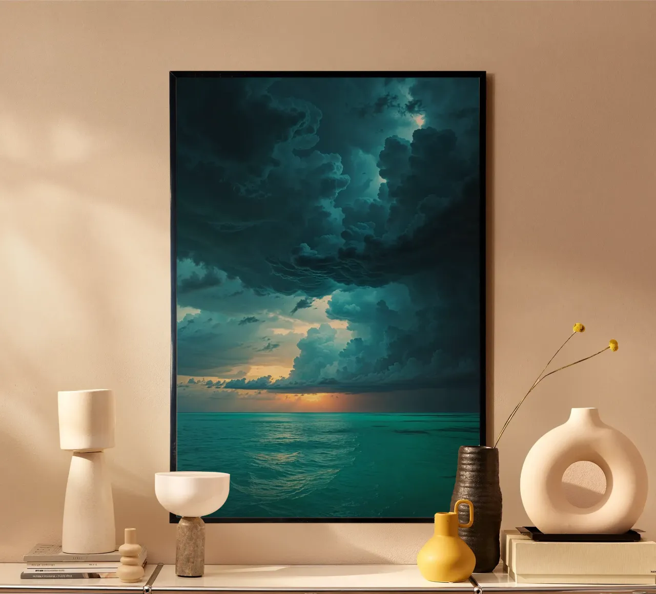 Tranquil Waters Beneath Storm Clouds carta hahnemühle da AlbertKlee