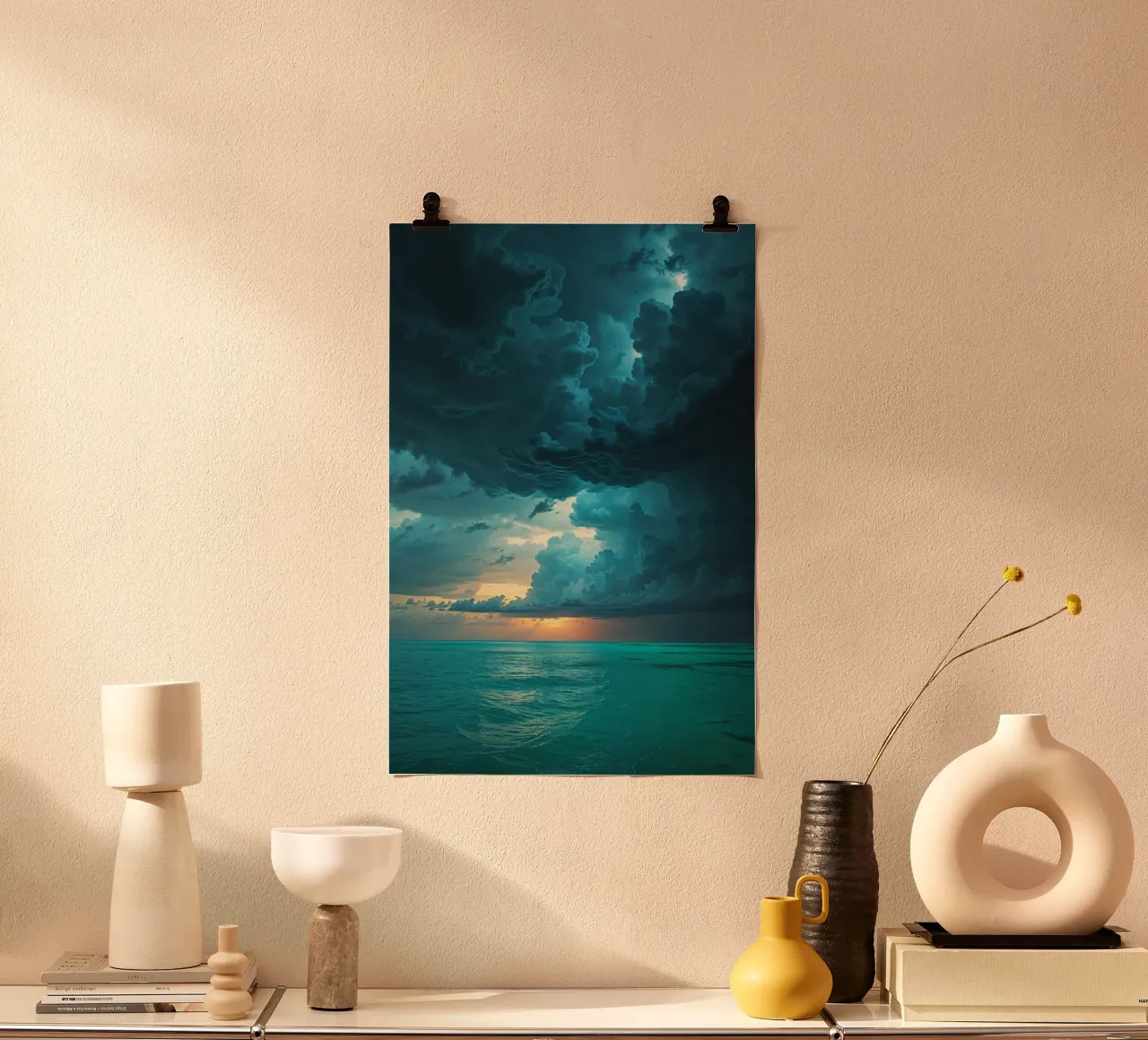 Tranquil Waters Beneath Storm Clouds carta hahnemühle da AlbertKlee