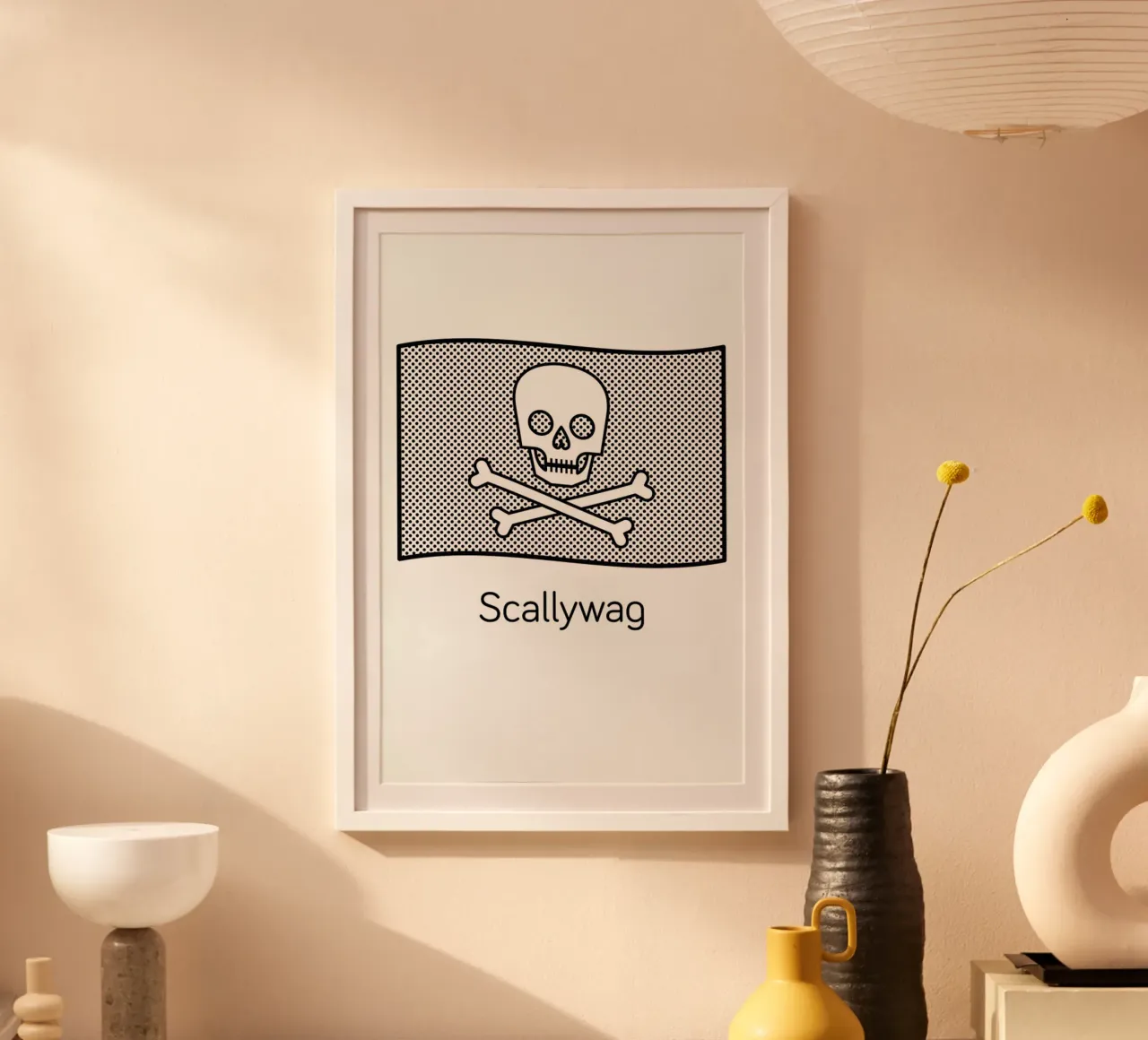 Scallywag poster con telaio in legno da Chris Wharton