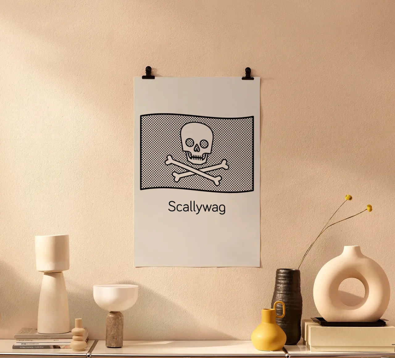 Scallywag poster con telaio in legno da Chris Wharton